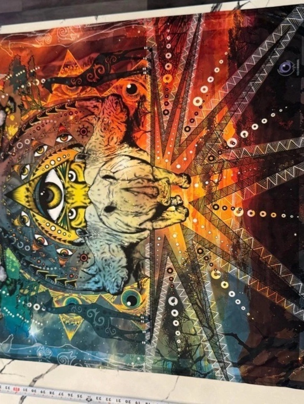 Liquid Dreams Colorful Geometric Tapestry